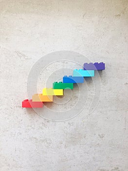 Stairs Rainbow Lego details part of a green detail Success Concept