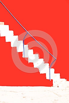 Stairs Rendered on the Red Wall