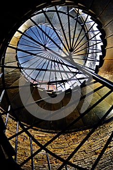 Stairs of Saint Isaak`s cathedral collonade, Saint-Petersburg city, Russia.