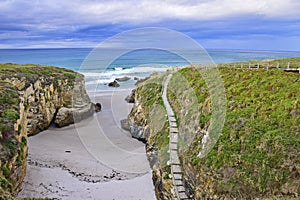 stairs from the shore to the beach. Praia de Augas Santas, Ribadeo photo