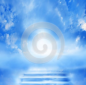 Stairs sky cloud stairs in sky bright light from heaven beautiful light