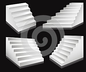 Stairs or staircases and podium ladders vector