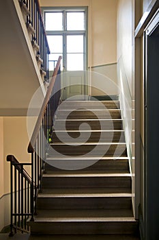 Stairs in the stairway in tenement in Malmo, Sweden