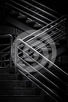 Stairs with steel handrailing photo