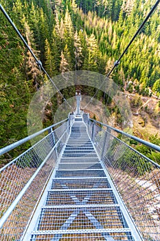 Stairs of Stuibenfall waterfall, Umhausen, Austria