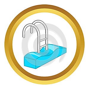 Stairs of the swimming pool vector icon