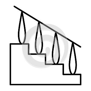 Stairs thin line icon. Staircase vector illustration isolated on white. Staircase with railings outline style design
