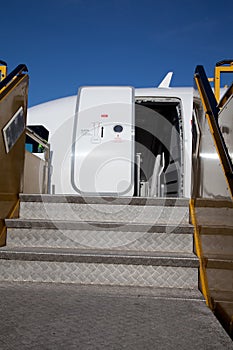 Stairs to the aircraft
