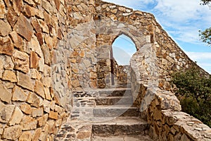 Stairs to the Castell d`en Plaja on the Costa Brava.