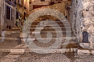 Stairs to climb up to the cathedral of Caravaca de la cruz, Murcia, Spain photo