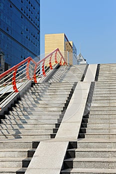 Stairs to footbridge