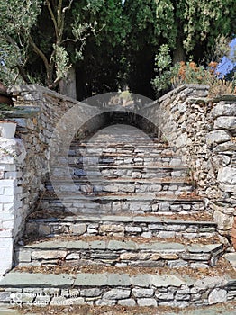 Stairs to heaven! Macrinitsa, the place where gods met! Zeus, Afrodita, Appolo. Stone wall. Wonderfull