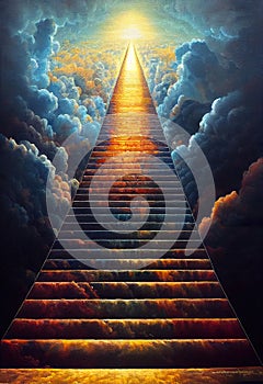 Stairs to heaven oil knife painting