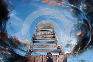 Stairs to heaven. Stairs into the future