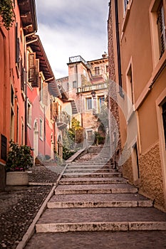 Stairs to the hill with Castle Saint Pietro