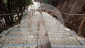 Stairs to the Kawah putih area