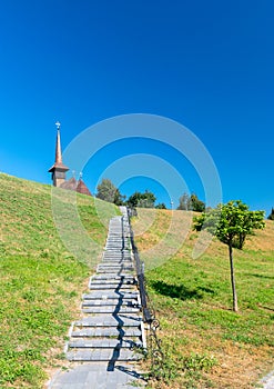 Stairs to Memorial Church Mihai Viteazul in Alba Iulia, Romania