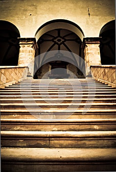 Stairs to the mysterious palace.