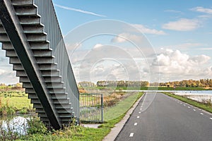 Stairs to the Noordwaard polder viewpoint