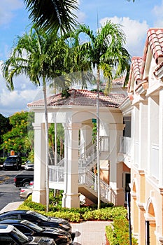 Stairs to office entrances