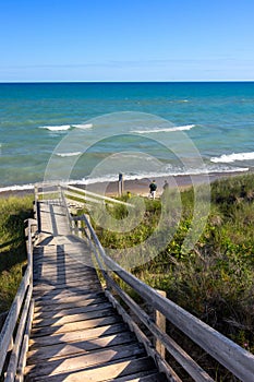 Stairs to the Pinery Beach