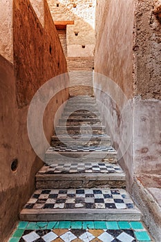 Stairs to the roof in El Badi Palace