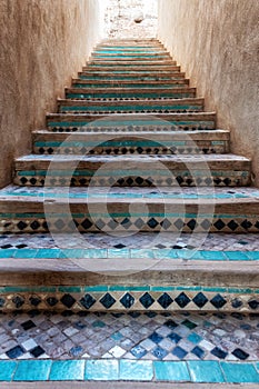 Stairs to the roof in El Badi Palace