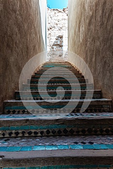 Stairs to the roof in El Badi Palace