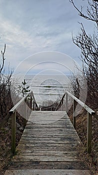 Stairs to the sea beach, seaside