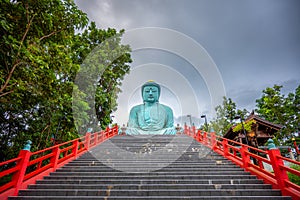 Stairs to see the Big Buddha (Daibutsu) at Wat Phra That Doi Phra Chan, Lampang Province, Thailand