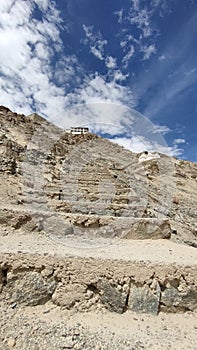 Stairs to shanti stupa leh ladakh