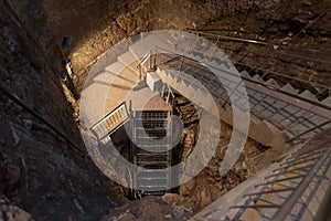 The stairs to the water system from the period of the Israelite kings. Tel Megiddo