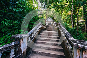 stairs to a waterfall on the island of Phuket, Thailand