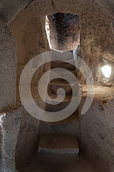 Stairs from the undergroun city of Derinkuyu. photo