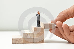 Stairs up as a symbol of career growth up or business success. Help in achieving the goal