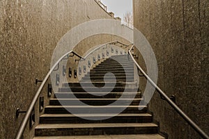 Stairs up. Dark stairs. Transition.