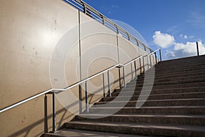 Stairs up to blue sky