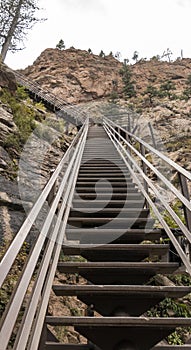 The stairs up to Seven Falls