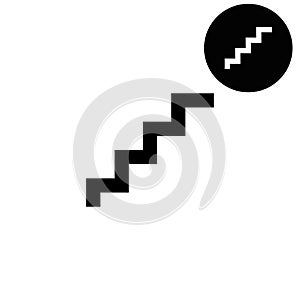 Stairs - white vector icon