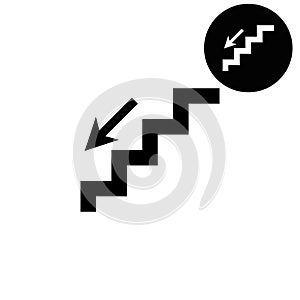 Stairs - white vector icon