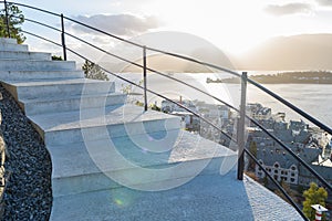 Stairs of the viewpoint, ÃÂ¥lesund photo