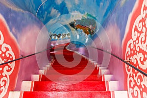 Stairs of Wat Ban Tham Dragonhead Cave Temple, Kanchanaburi, Thailand