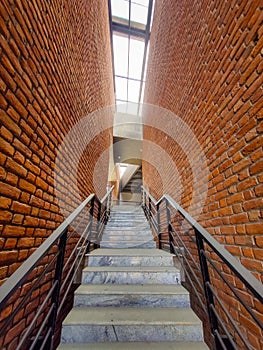 Stairs way to heaven artistic photography bricks background for success