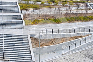 The stairs and Wheelchair ramp