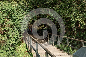 Stairs which leald to 7.8 km long Nudist Wreck beach, located in Vancouver