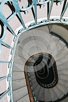 Stairs white Spiral staircase blue ancient