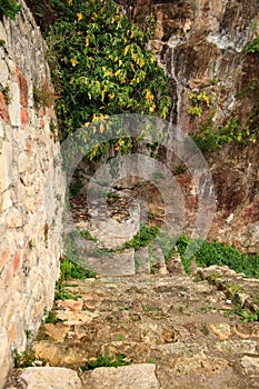 Stairs of the ÃÅnye Castle (Turkey) photo