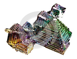 stairstep crystal of bismuth mineral cutout