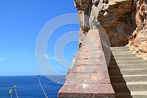 Stairway along the cliffs photo