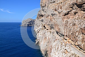 Stairway along the cliffs - Sardinia, Italy photo